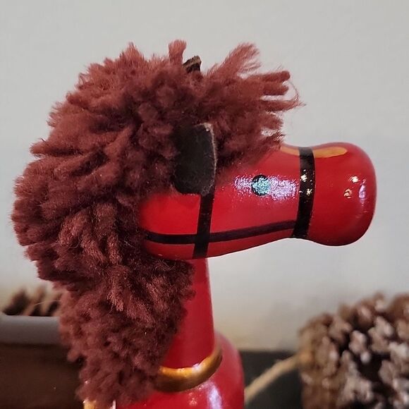 Christmas wooden rocking horse toy vintage handpainted - Picture 4 of 9